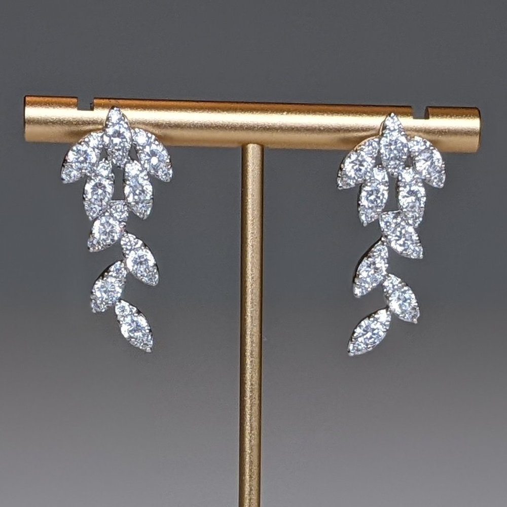 Silver & CZ Icicle Drop Earrings